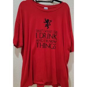 That's What I do I Drink I Know Things Game Of Thrones T-Shirt 3XL Lannister